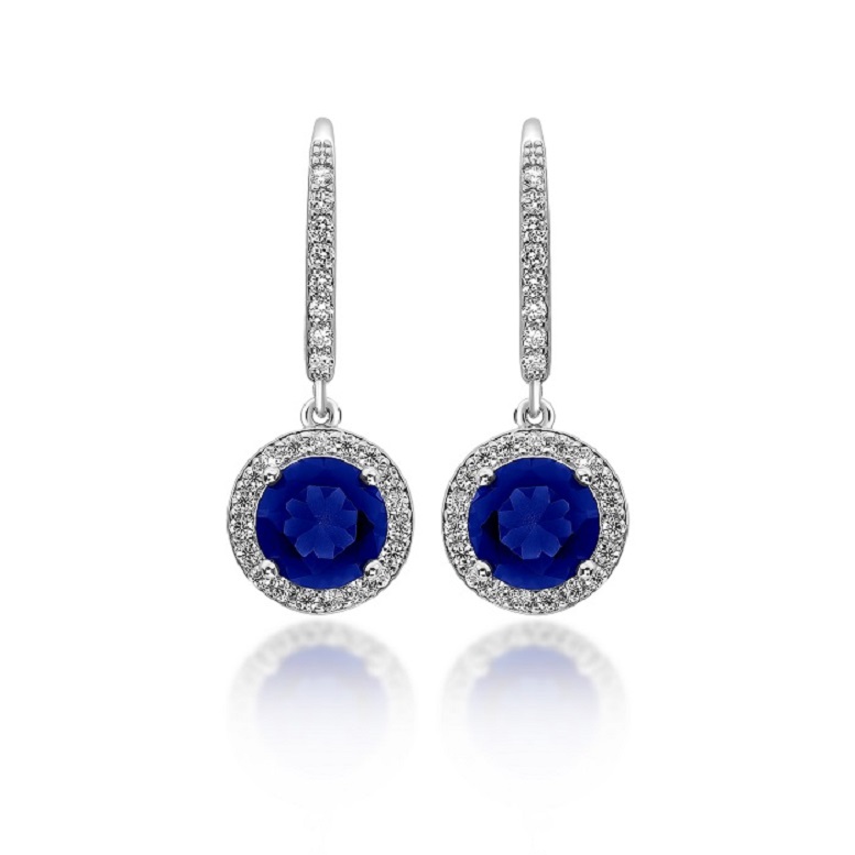 Simulated sapphire clearance earrings