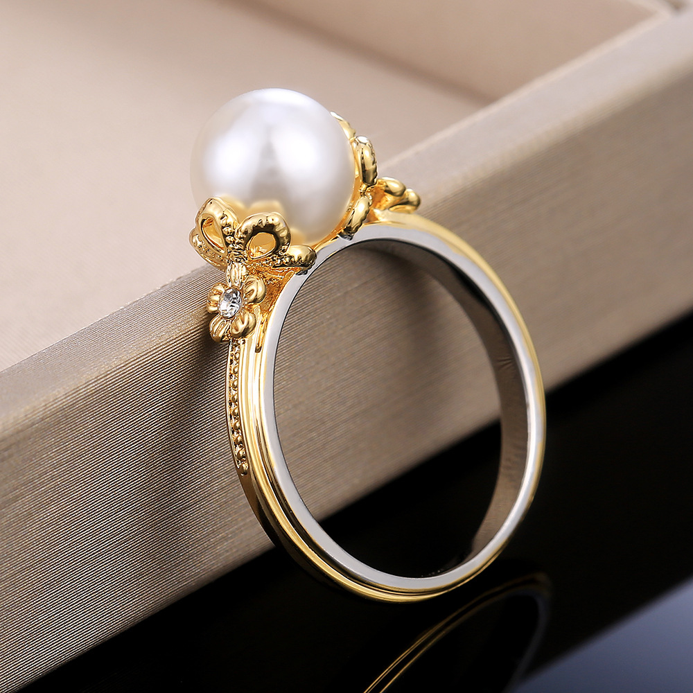 White pearl ring on sale design