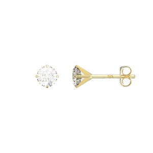 9ct Gold Cubic Zirconia 4mm Stud Earrings