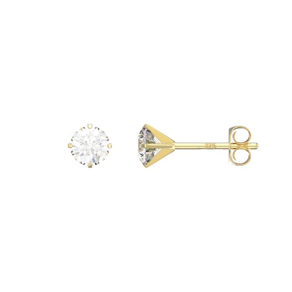 9ct Gold Cubic Zirconia 4mm Stud Earrings